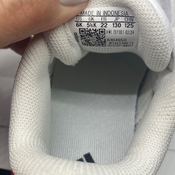 Adidas Kids’ VL Court 3.0 CF Sneakers Size 6K White/Navy/Red - Picture 11 of 12